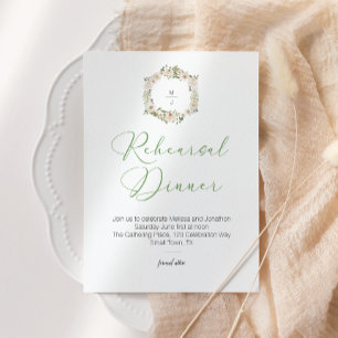 White Wedding Floral Elegant Rehearsal Dinner