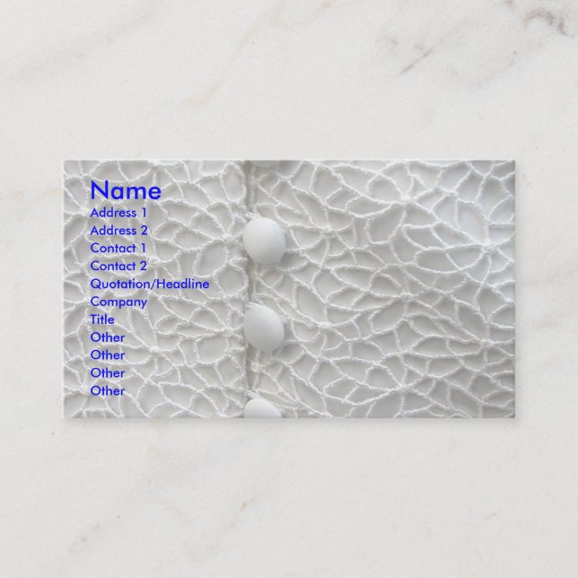 White Wedding Gown Business Card (Front)