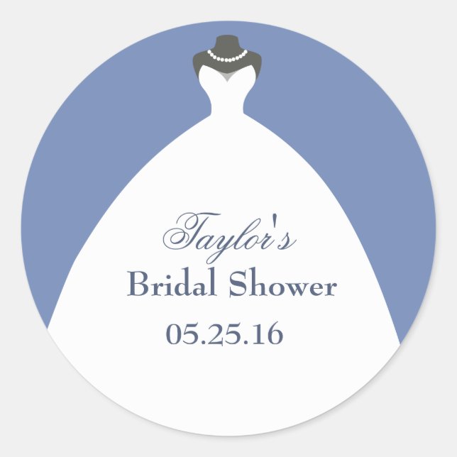 White Wedding Gown Thank You Classic Round Sticker (Front)