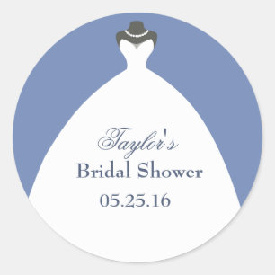 White Wedding Gown Thank You Classic Round Sticker