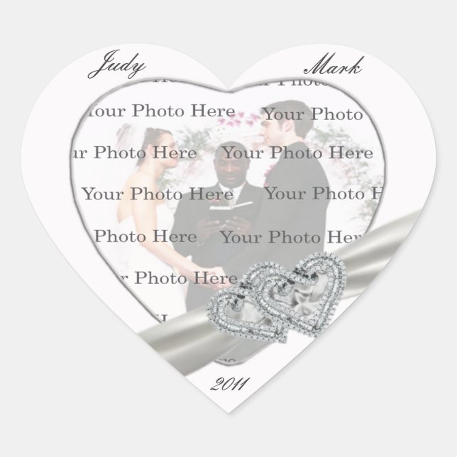White Wedding Heart Stickers (Front)