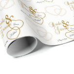 White Wedding Hearts, Confetti and Gold Lettering Wrapping Paper<br><div class="desc">⭐⭐⭐⭐⭐ 5 Star Review. Elegant Beautiful White Wedding Gold Diamond Hearts with white Confetti and Gold Script Lettering. Works well for a wedding or anniversary. ✔Note: Not all template areas need changed. 📌If you need further customisation, please click the "Click to Customise further" or "Customise or Edit Design" button and...</div>