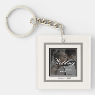 White wedding keychain