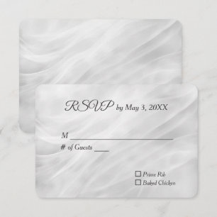 White Wedding Marble Abstract RSVP Card
