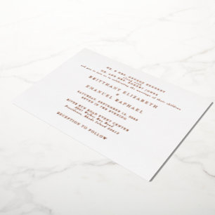 White Wedding  One Venue Rose Gold Foil