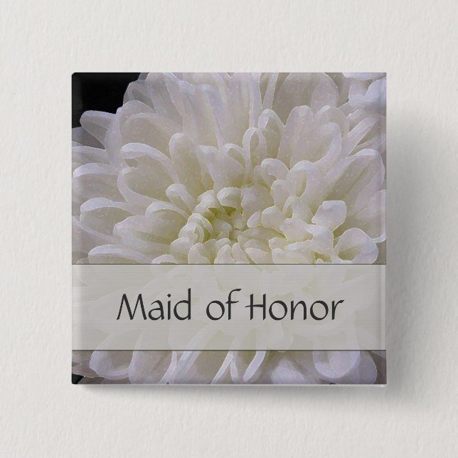 White Wedding Pin for the Maid of Honour (Front)