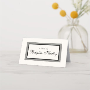 White wedding place card