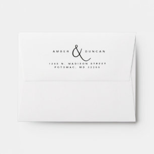 White Wedding Return Address Ampersand Envelope