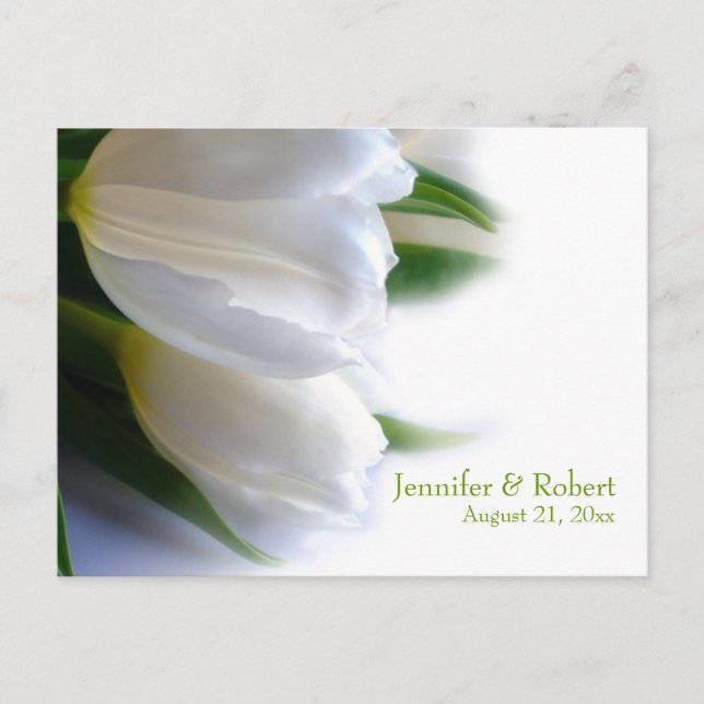White Wedding RSVP Postcard (Front)