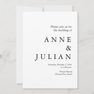 White Wedding with a photo & QR Code Invitation