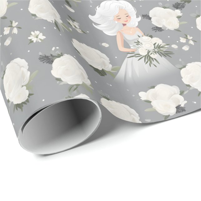 White Wedding Wrapping Paper (Roll Corner)