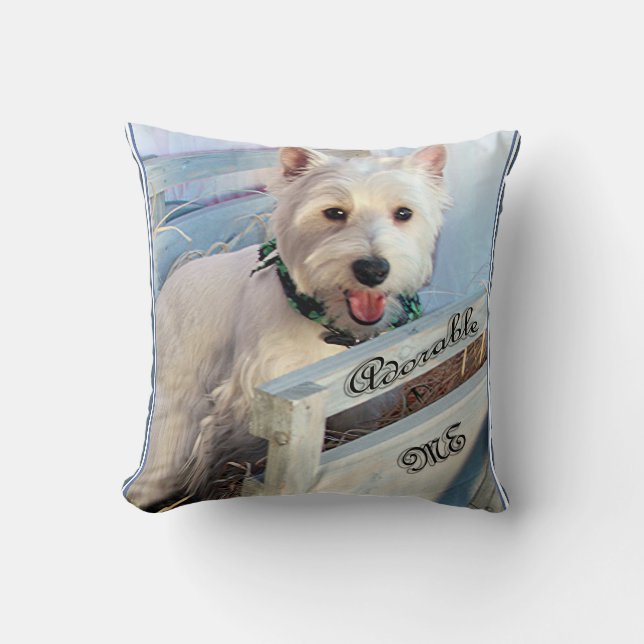 White West Highland Terrier Adorable Me Cushion (Front)