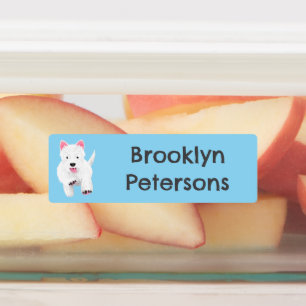 White west highland terrier cartoon personalised