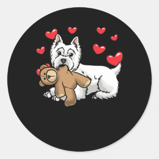 White West Highland Terrier Dog Classic Round Sticker