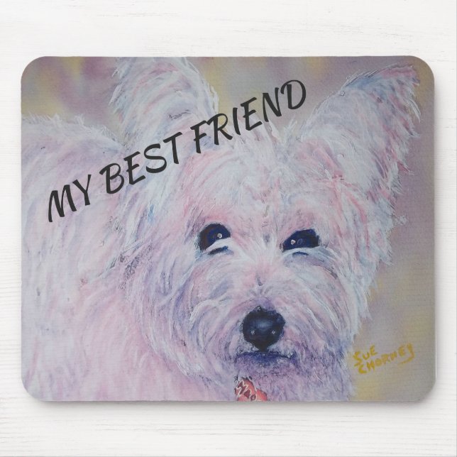 WHITE WEST HIGHLAND TERRIER MOUSE MAT (Front)