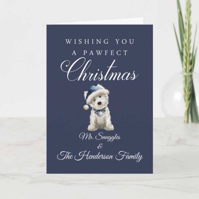 White Westie Christmas Card (Front)