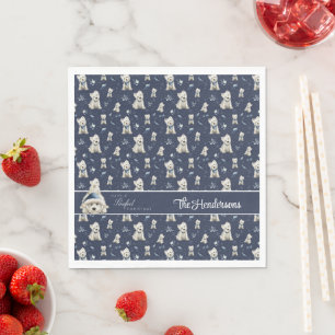 White Westie Christmas Napkin