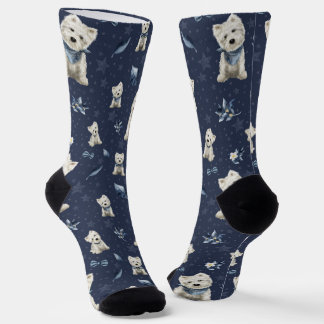 White Westie Christmas  Socks