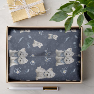 White Westie Christmas Tissue Paper