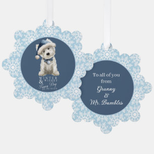 White Westie Christmas Tree Decoration Card