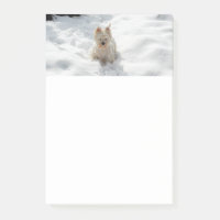 White Westie Dog in Snow Notes