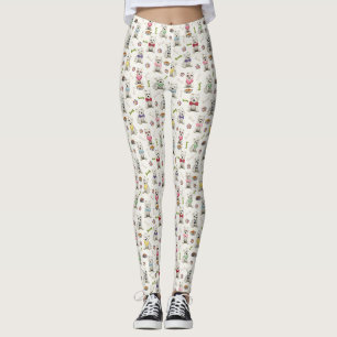White Westies with Accessories Whimsical Leggings
