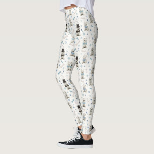 White Westies with Accessories Whimsical Leggings