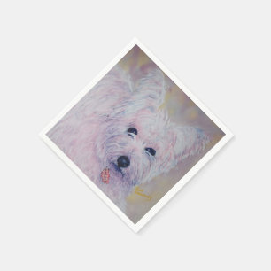 WHITE WESTY HIGHLAND PAPER NAPKINS