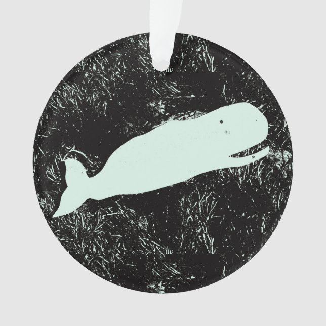 white whale circle ornament (Front)