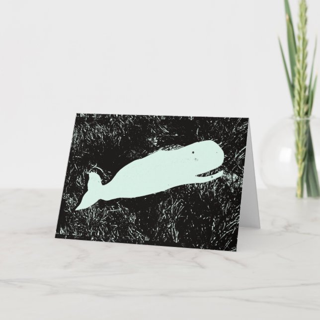 white whale greeting card (Front)