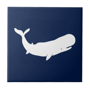 White Whale Silhouette – Modern Coastal Look Tile
