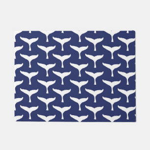 White Whale Tail Sea Animal Blue Ocean Marine Doormat