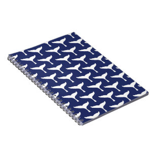 White Whale Tail Sea Animal Blue Ocean Marine Notebook
