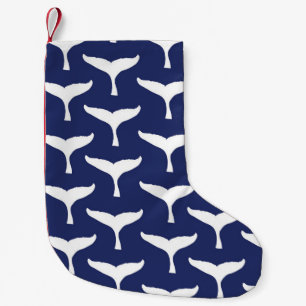 White Whale Tail Sea Animal Blue Ocean Marine Small Christmas Stocking