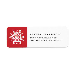 White Whimsical Snowflake Red Christmas