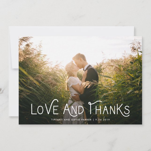 White Whimsical Typography | Thank You Photo (Front)