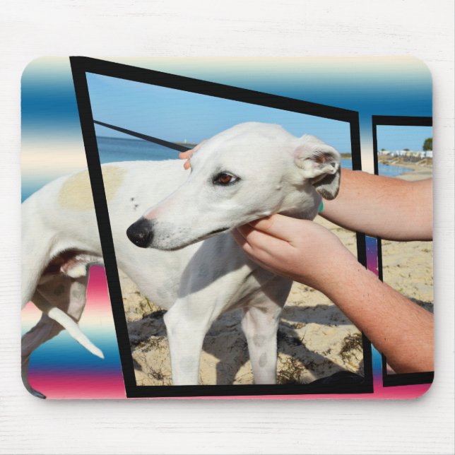 White Whippet Dog Dimensional Art, Mouse Mat (Front)