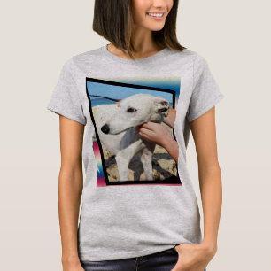 White Whippet Dog Dimensional Art, T-Shirt