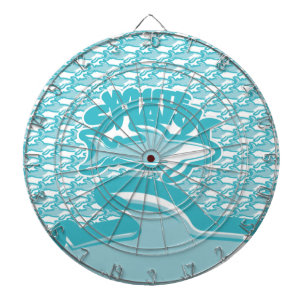 WHITE/ WHITE TIBURON/SHARK BY MASANSER DARTBOARD