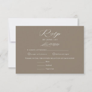 White Wild Flowers Boho Chic Wedding RSVP Card