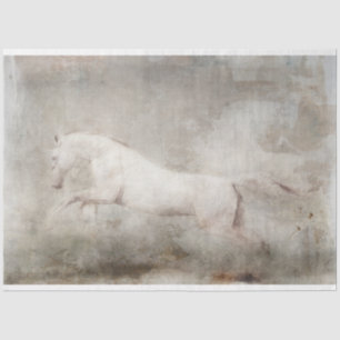 White Wild Horse Decoupage Tissue Paper