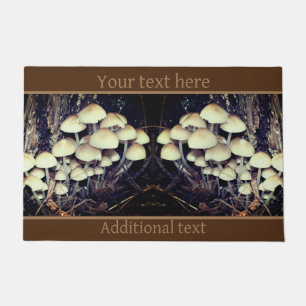 White Wild Mushroom Cluster Personalised Doormat