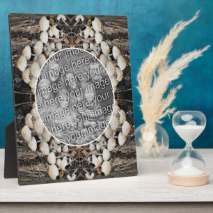 White Wild Mushrooms Nature Add Your Own Photo Plaque