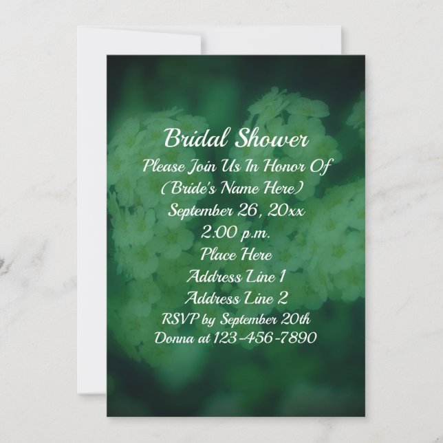 White Wild Roses Floral Bridal Shower  Invitation (Front)