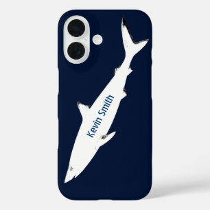white wild shark personalised iPhone 16 case