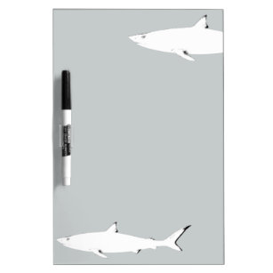 white wild shark - sea animals dry erase board