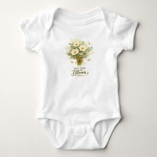 White Wildflower Bouquet Baby Bodysuit