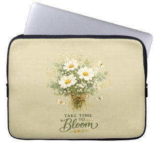 White Wildflower Bouquet Laptop Sleeve