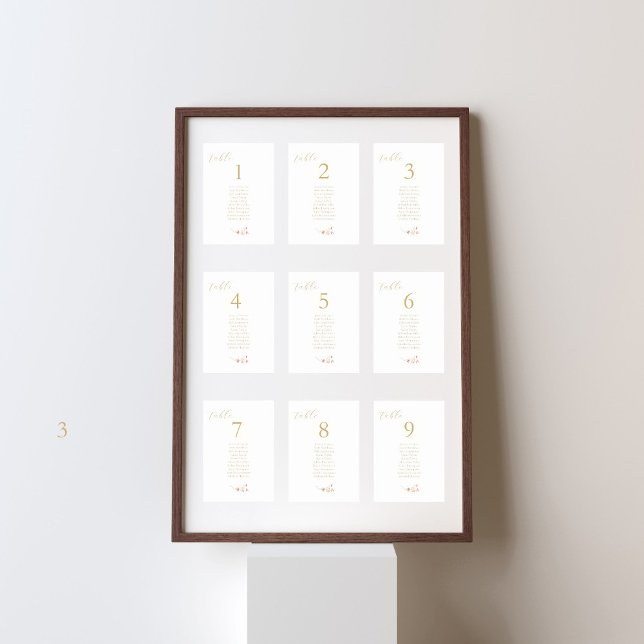 White | Wildflower Wedding Guestlist Table Number (Creator Uploaded)
