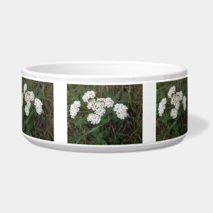 White Wildflowers Dog Bowl